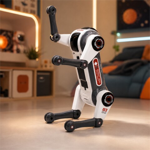 Perro Robot Inteligente con Control Remoto, Luces y Sonido GRIS