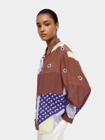 Camisa Fluida Con Estampado marron