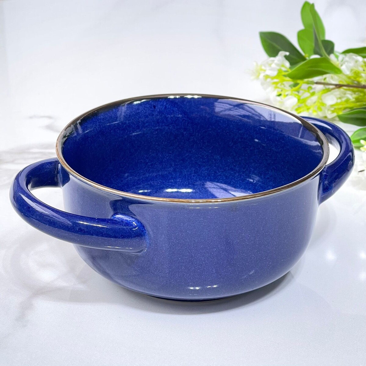 Bowl Ceramica Consome Con Asas Alto 8cm x Ø 17cm 