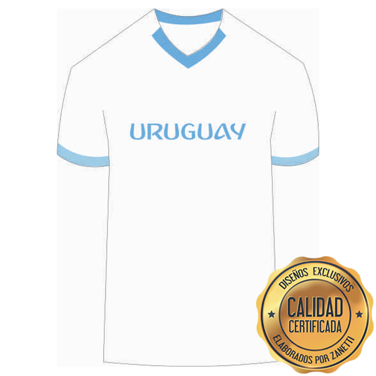 Lámina Uruguay - Camiseta Blanca Frente 
