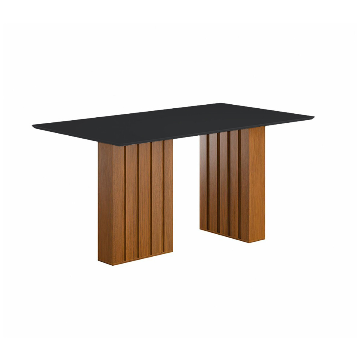 Mesa Santiago Ripada 1.80x0.90 C/vidrio Color Preto (46) 