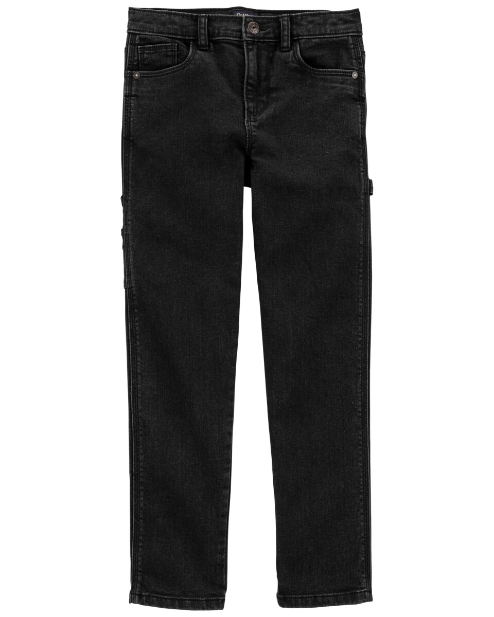 Pantalón de jean recto color negro 