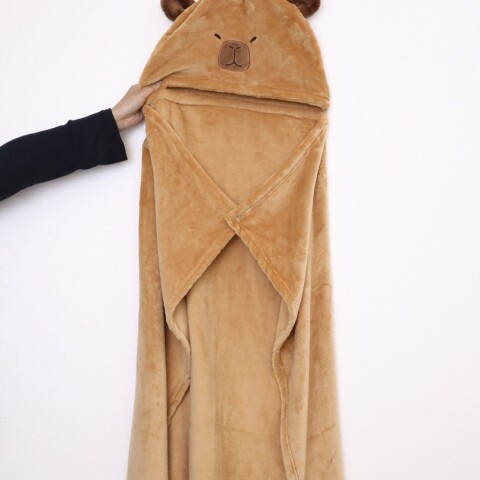 MANTA CON CAPUCHA DE CAPIBARA ADORABLE MANTA CON CAPUCHA DE CAPIBARA ADORABLE