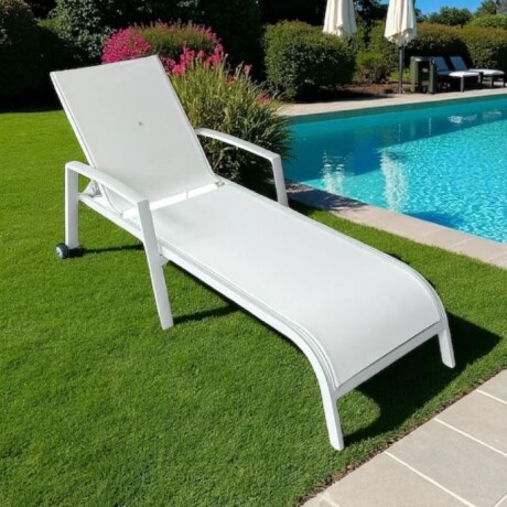 Reposera Piscina Malibú Blanco Posabrazos Aluminio Reposera Piscina Malibú Blanco Posabrazos Aluminio