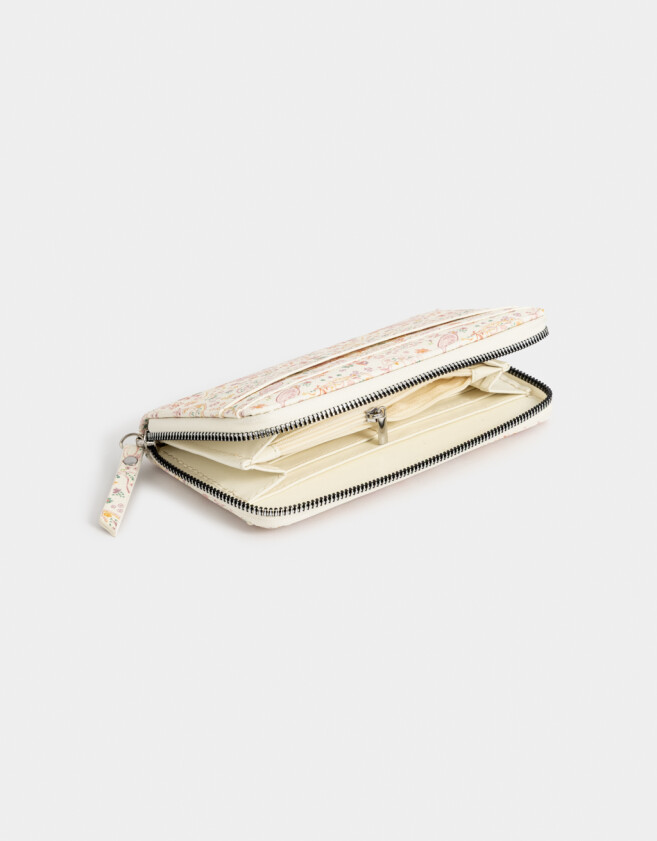 Ficheros Romántico Billetera Fichero Estampada - Blanco Crudo
