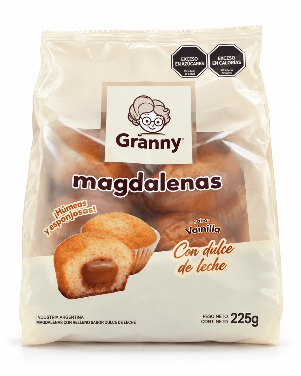 MAGDALENAS GRANNY (01) DULCE DE LECHE 225grs (ENVASADAS INDIVIDUAL) 