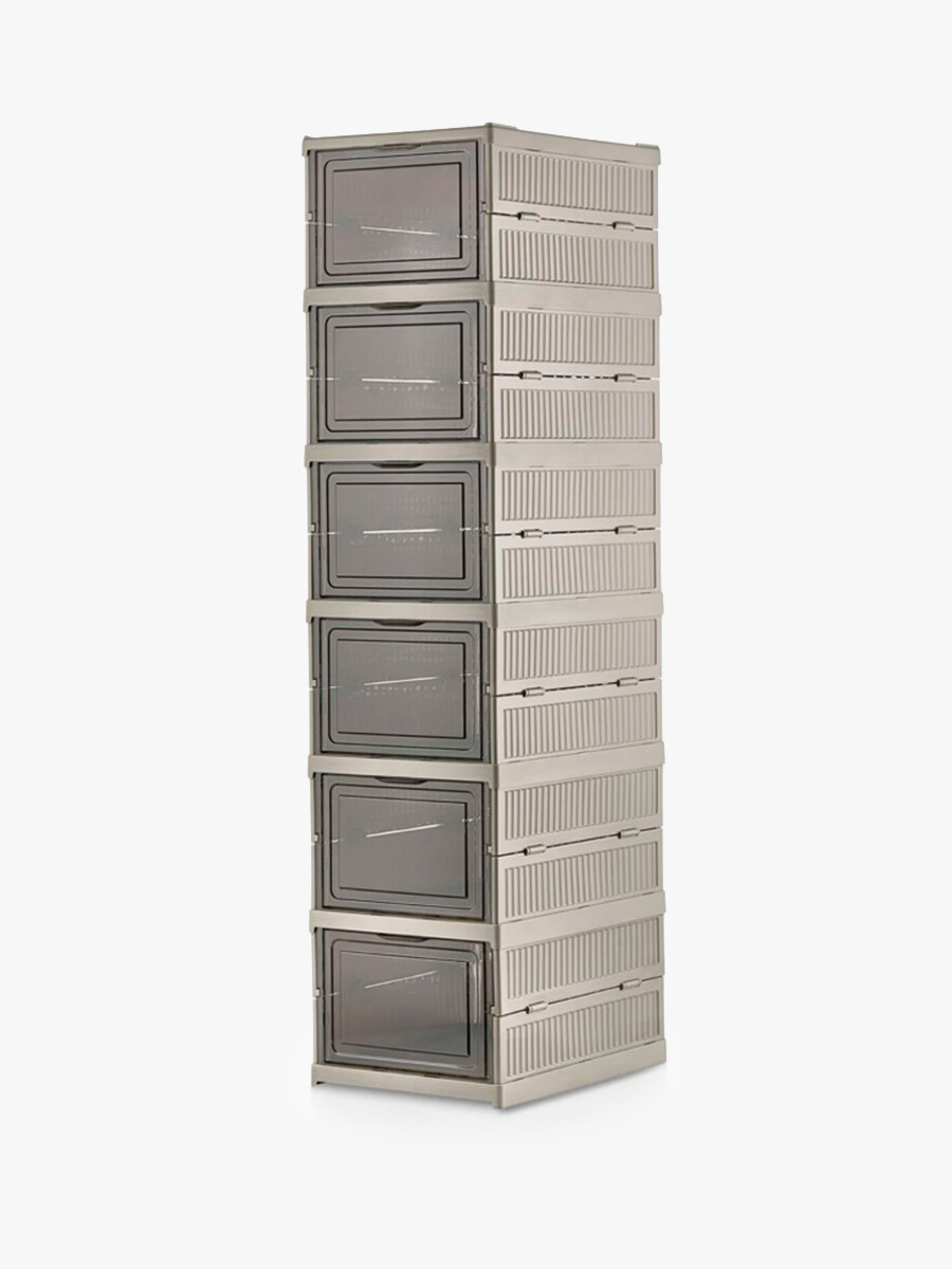 ZAPATERO PLEGABLE DE 6 PISOS - BEIGE 