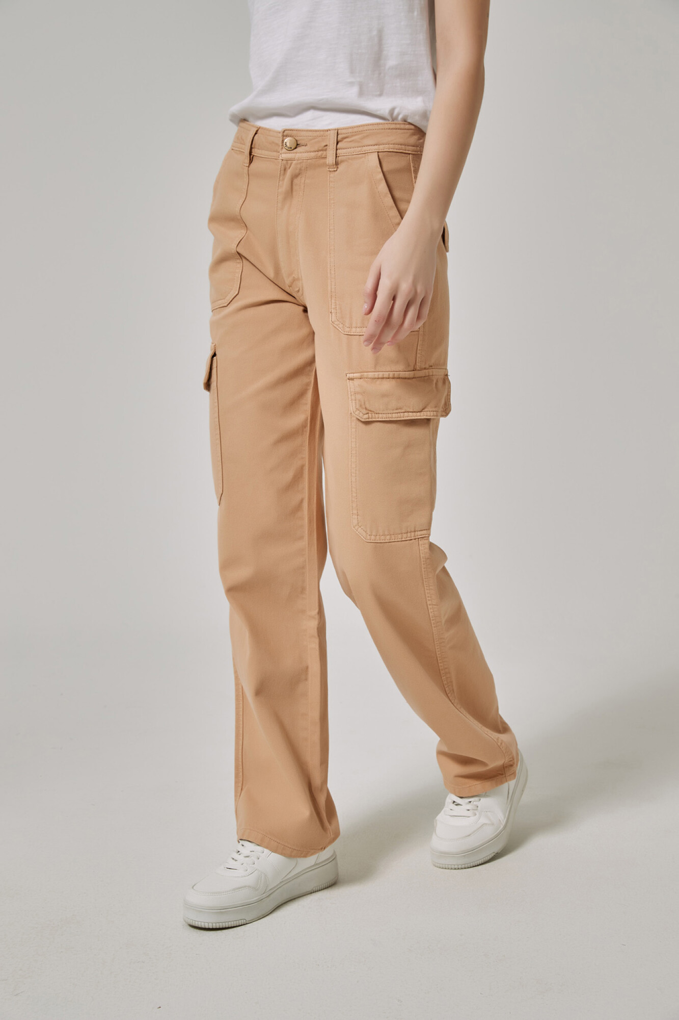 Pantalones de traje de talle alto con fruncido Caqui – Yaxa Store