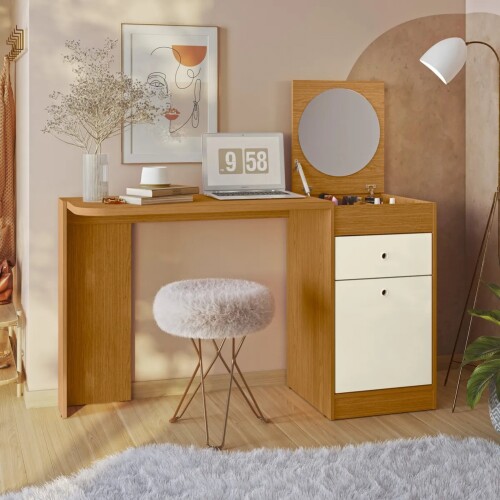 Escritorio Tocador Espejo - Desejo Marrón