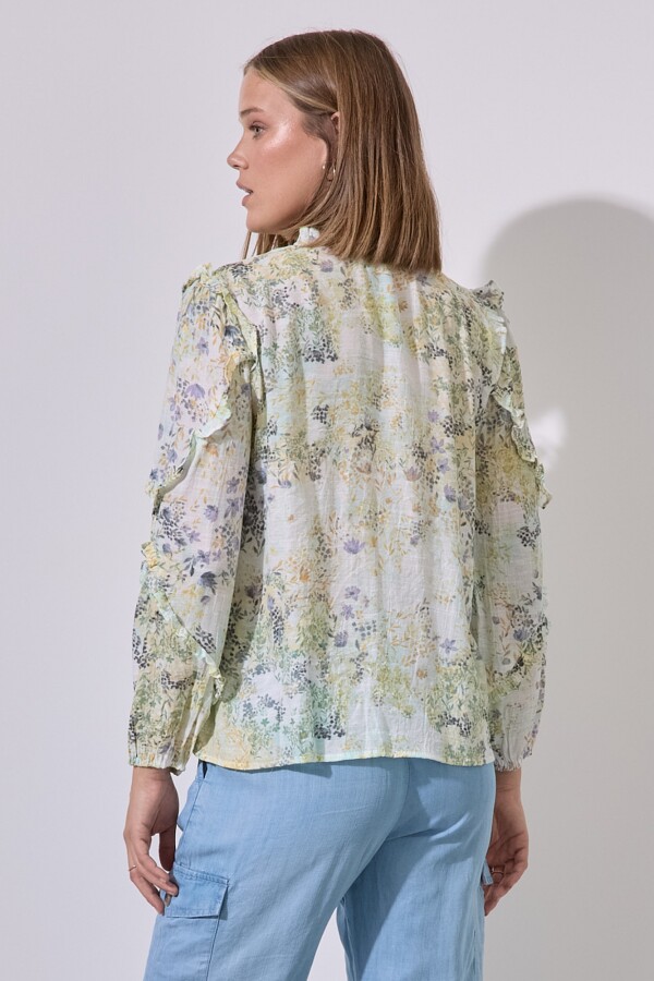 Blusa Lazo Gasa Print VERDE/MULTI