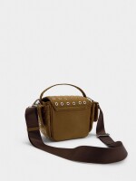 Bolso Bandolera De Nylon Con Tachuelas caqui
