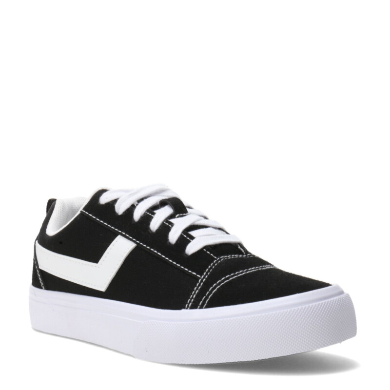 Championes Unisex PONY Casual Lona Gamuza Negro - Blanco