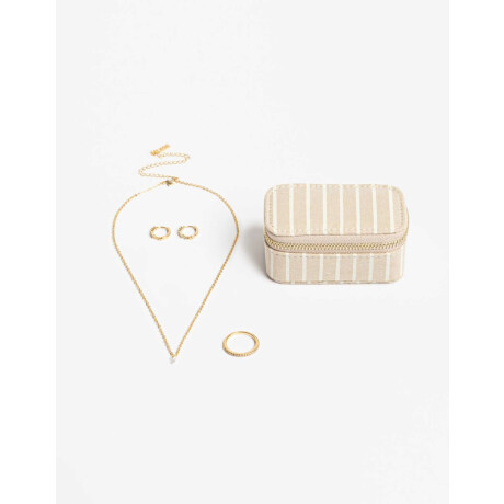 Set De Bijoutero Y Bijoux De Cubic Zirconia Dorado