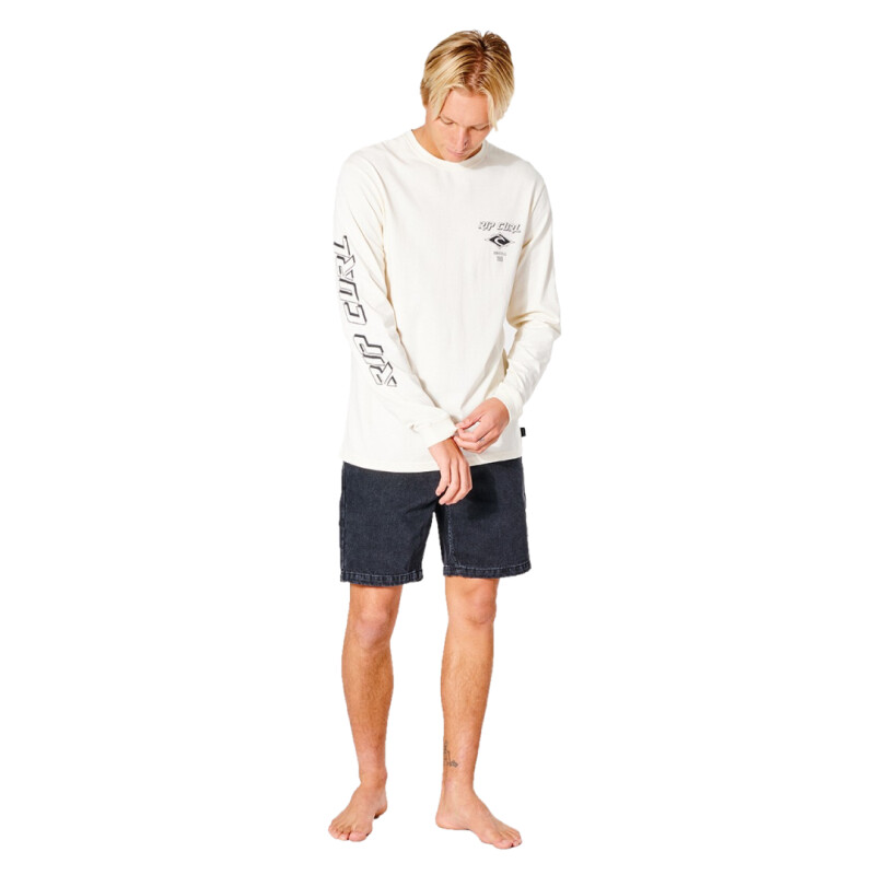 Remera ML Rip Curl FADE OUT ICON L/S TEE - Blanco Remera ML Rip Curl FADE OUT ICON L/S TEE - Blanco