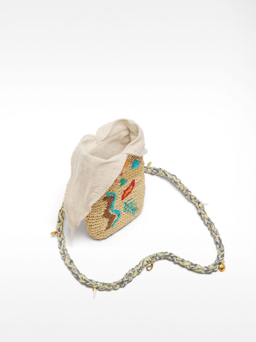 Bolso De Móvil De Rafia multicolor