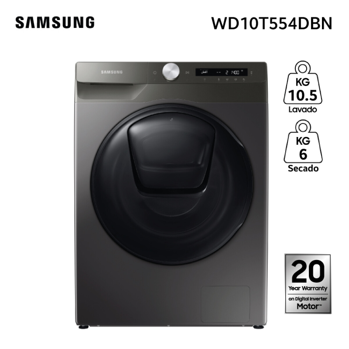 Lavasecarropas Carga Frontal Samsung WD10T554DBN 10.5KG 