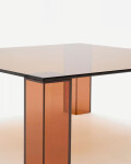 Mesa auxiliar Adularia de cristal templado marrón 85 x 85 cm