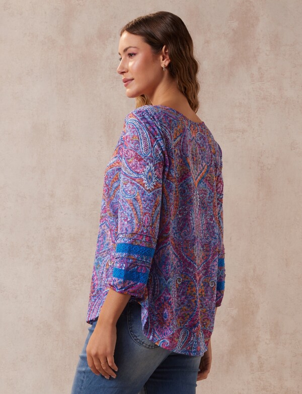 Blusa Printed MULTI/FUCSIA