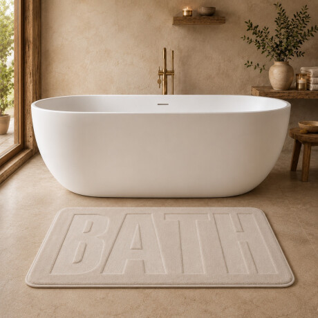 Alfombra de Baño Soft con Relieve 50x70cm Beige