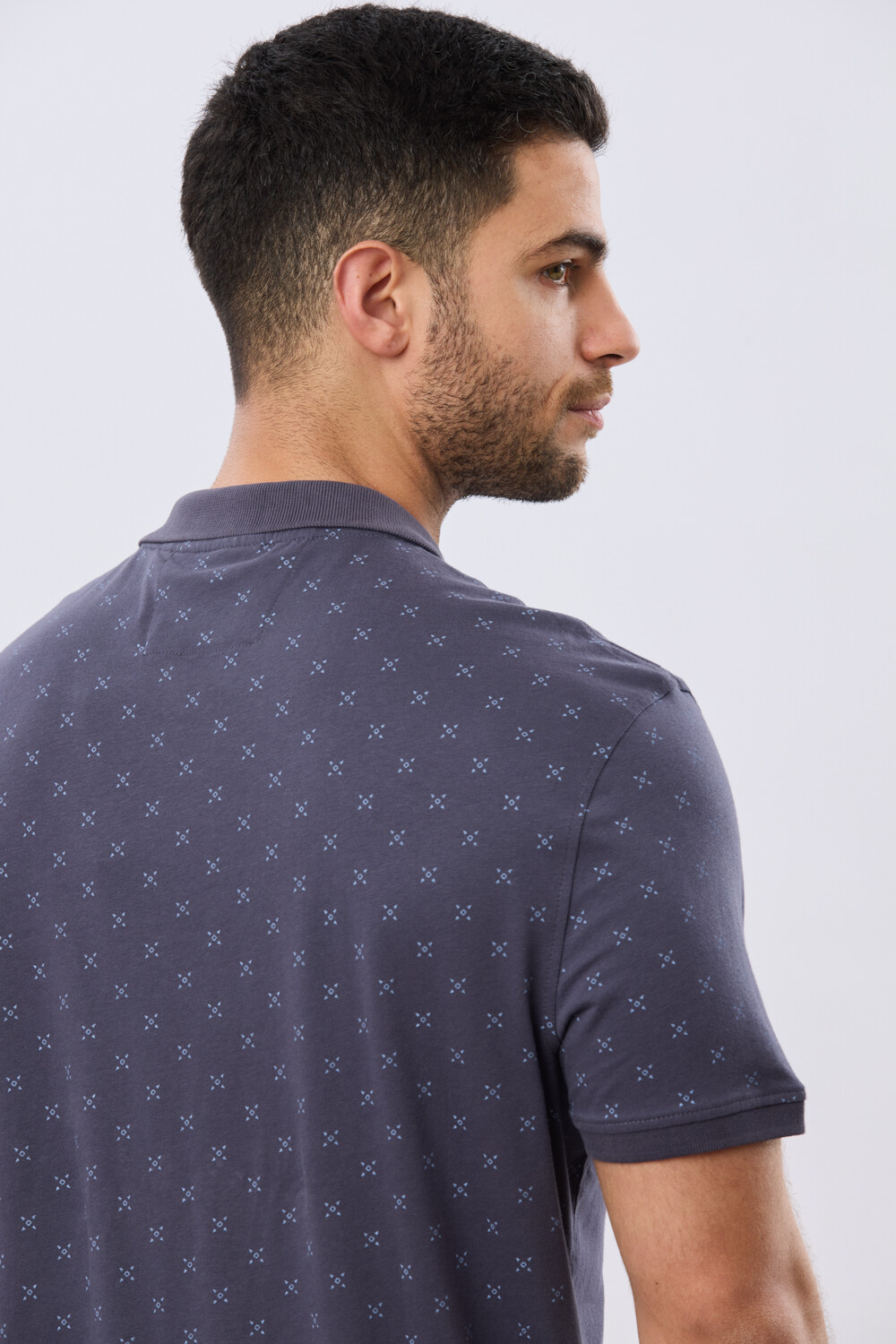 REMERA POLO ESTAMPADA JERSEY Azul