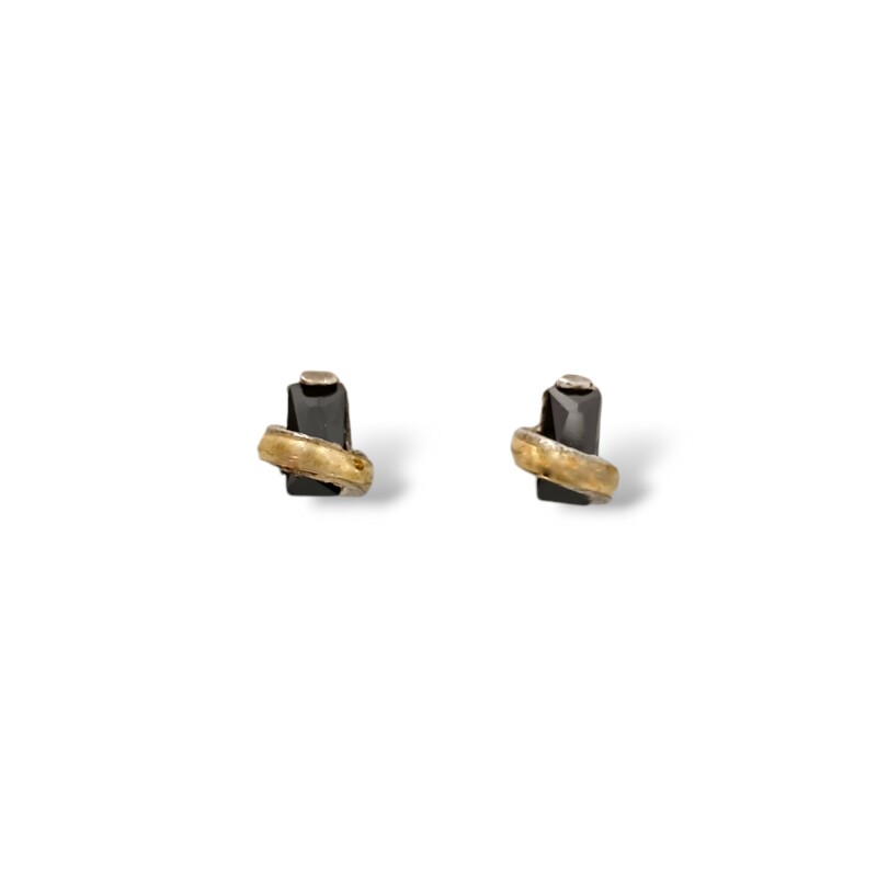 Caravanas Vintage Onix-Plata y oro-Onix-CA5078 conpiedra