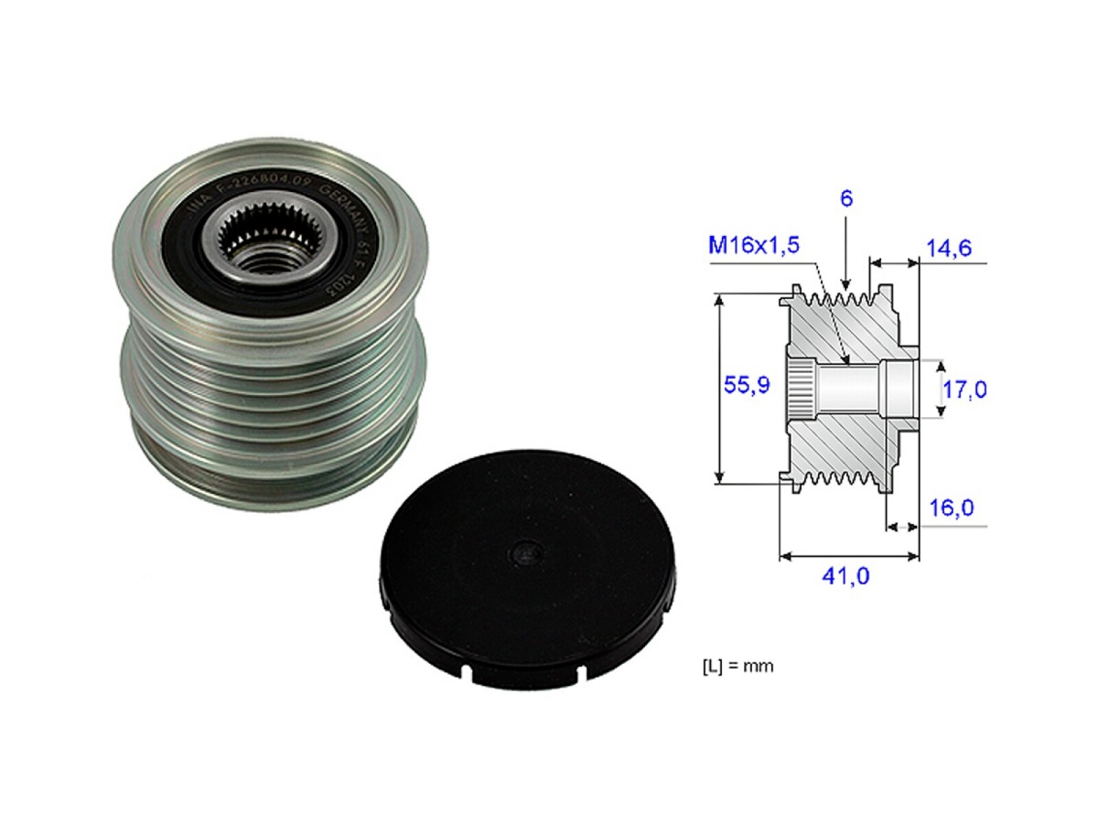 Polea Alternador Marcha Libre Audi A3, Volks Golf 96-06 