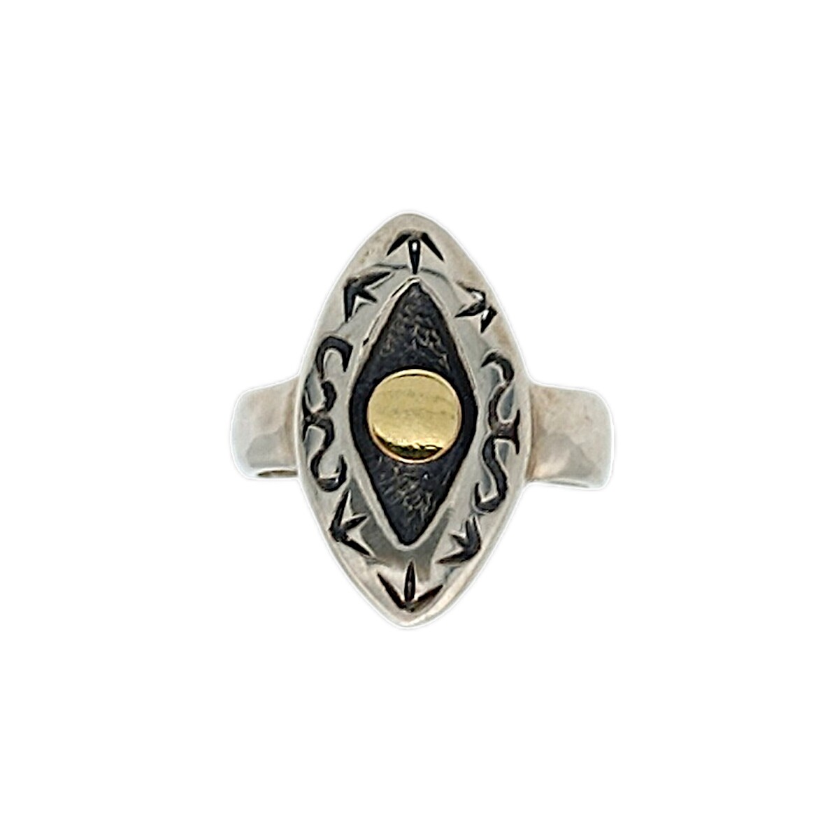 Anillo Ojo de Horus-Plata y Oro-Sin Piedra-AN5416 - sinpiedra 