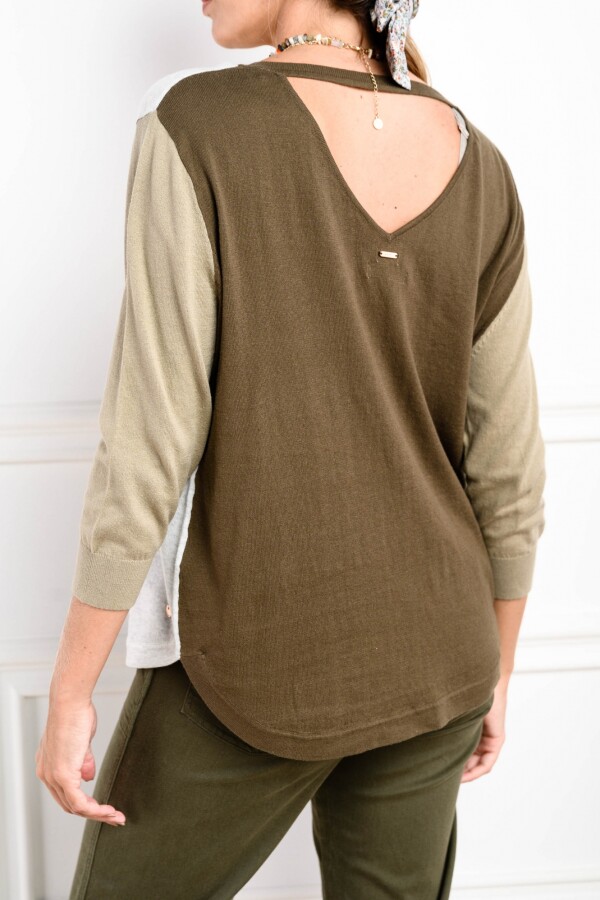 Sweater Color Block Safari