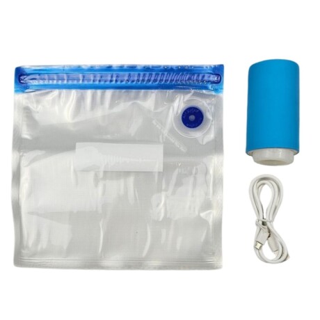 Kit Selladora Empaquetadora Envasadora Al vacío con Bolsas Azul