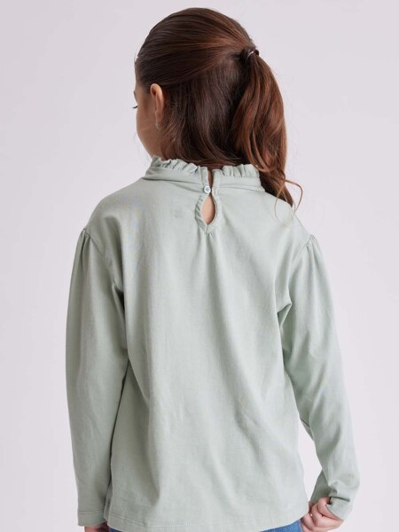 Remera manga larga frunces Verde