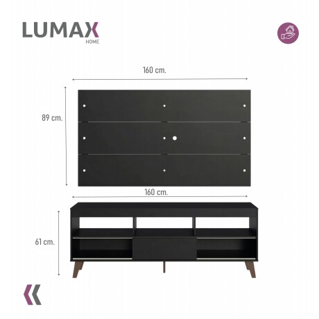 Rack con Panel para TV hasta 65 Pulgadas Negro