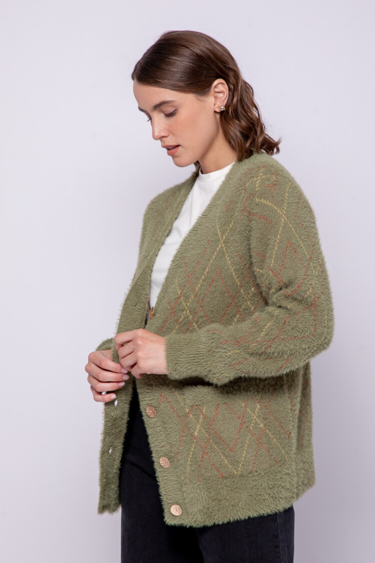 CARDIGAN LIVIA Verde Militar