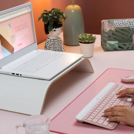Combo Logitech Teclado y Mouse MK470 inalámbrico Rosa