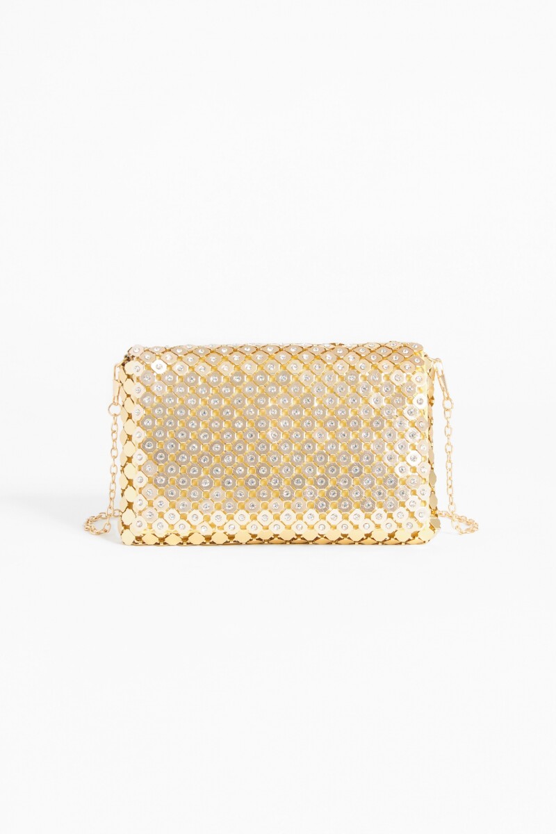 Bandolera de fiesta rectangular dorado