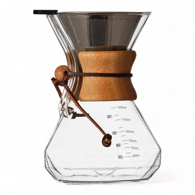 Cafetera Pour Over Borosilicato con Filtro de AC-inox 800ml Sin Color