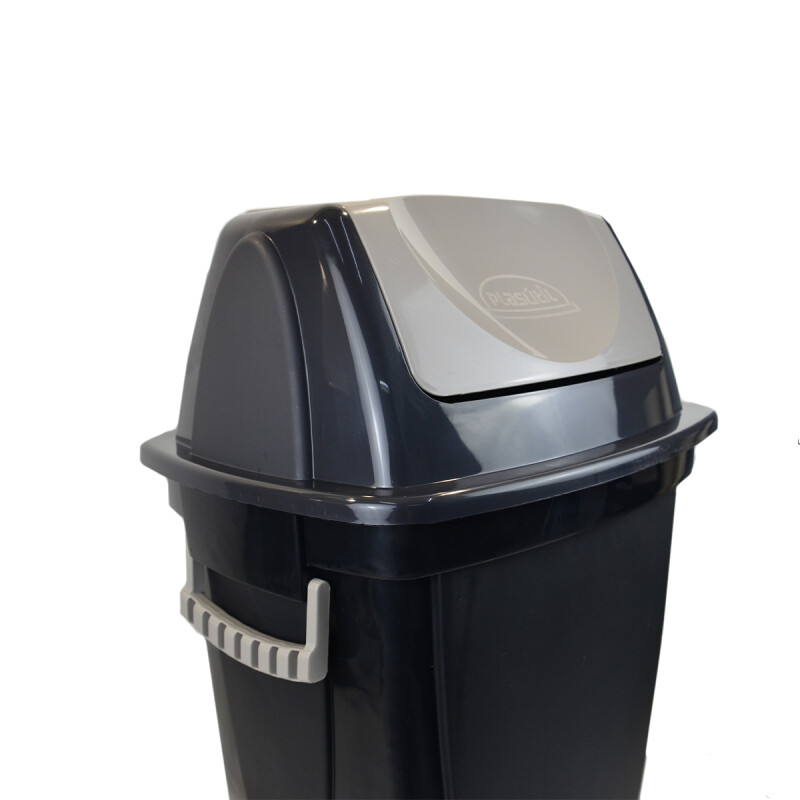 Tarro de residuos con tapa vaivén 45 lts Ecoblack NEGRO