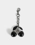 Llavero Glitter Llavero Y Charm De Cereza Negra - Negro