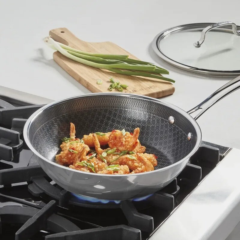 Sartén hondo de acero inoxidable con revestimiento en cerámica y tapa - Cuisinart Sartén hondo de acero inoxidable con revestimiento en cerámica y tapa - Cuisinart