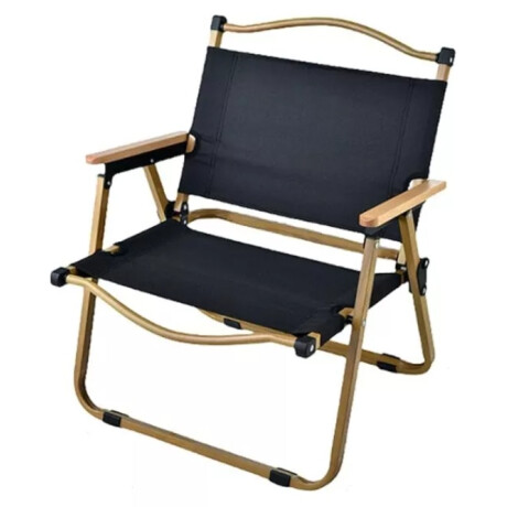 Silla plegable para campamento símil madera Grande Negro