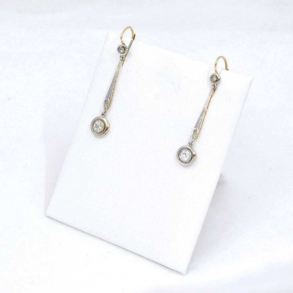 Caravanas Antiguas En Oro 18K, Platino, Brillantes Y Diamantes Caravanas Antiguas En Oro 18K, Platino, Brillantes Y Diamantes