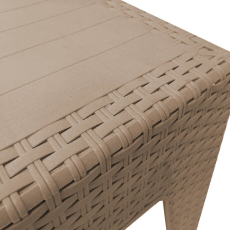 Mesa Ratona Auxiliar Jardín Patio Rattan Exterior UV Capuccino