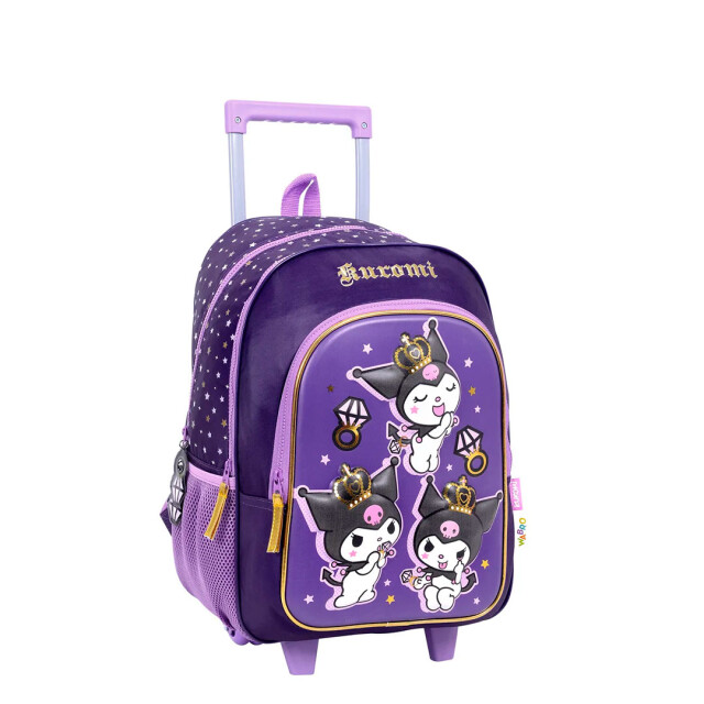 Mochila Disney Kuromi Diamond Con Carro 17 Pulgadas Violeta
