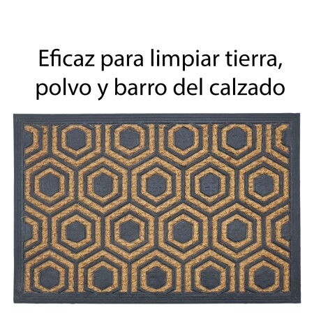 Alfombra Puerta Entrada Felpudo Coco Goma 40X60 Hexagono