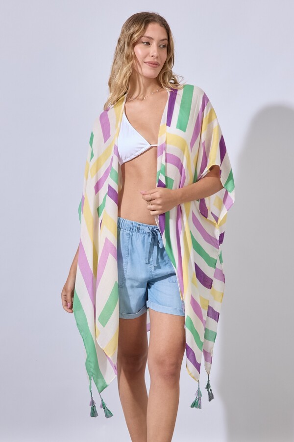 Kimono Lineas MULTI/VIOLETA