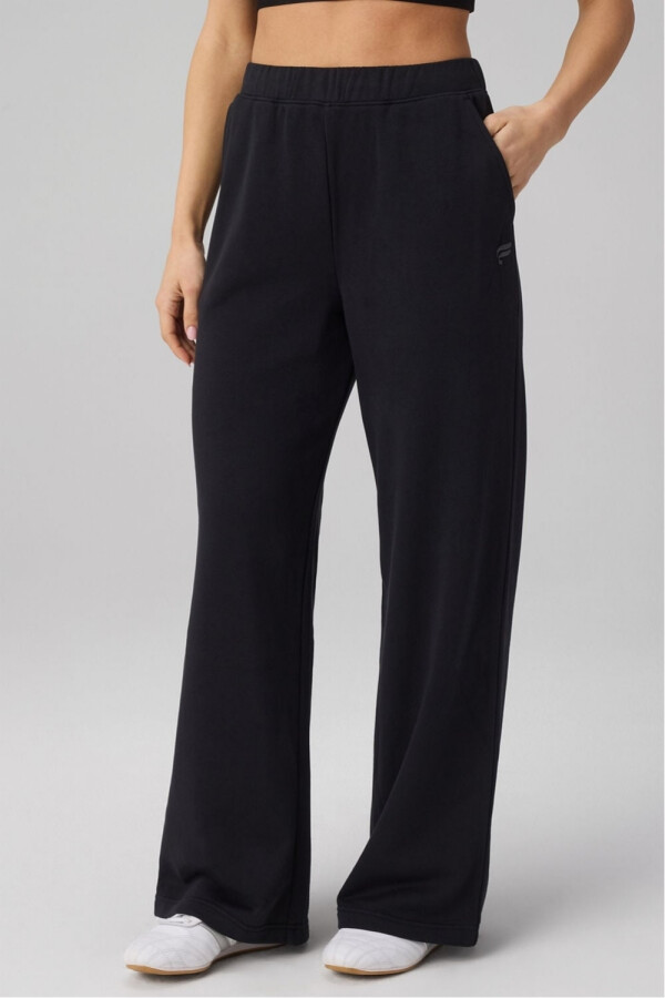 Pantalón Year Round Terry Wide Leg Sweatpant Mujer Black