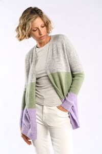 Cardigan Color Block Menta