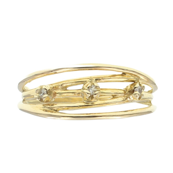 Anillo Galaxia de oro amarillo 18k con brillantes Anillo Galaxia de oro amarillo 18k con brillantes