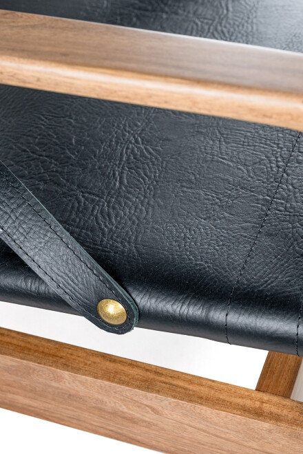 Montana POLTRONA MONTANA IN NATURA Y CUERO NEGRO 75X74X88H CM