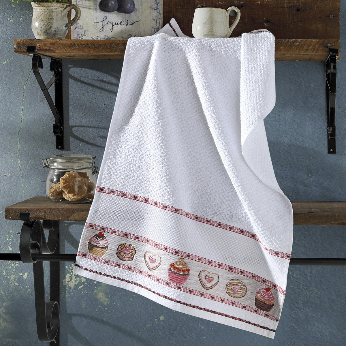 Repasador Jacquard para Bordar Dohler 45 cm x 70 cm - 5391784 DULCES BCO 