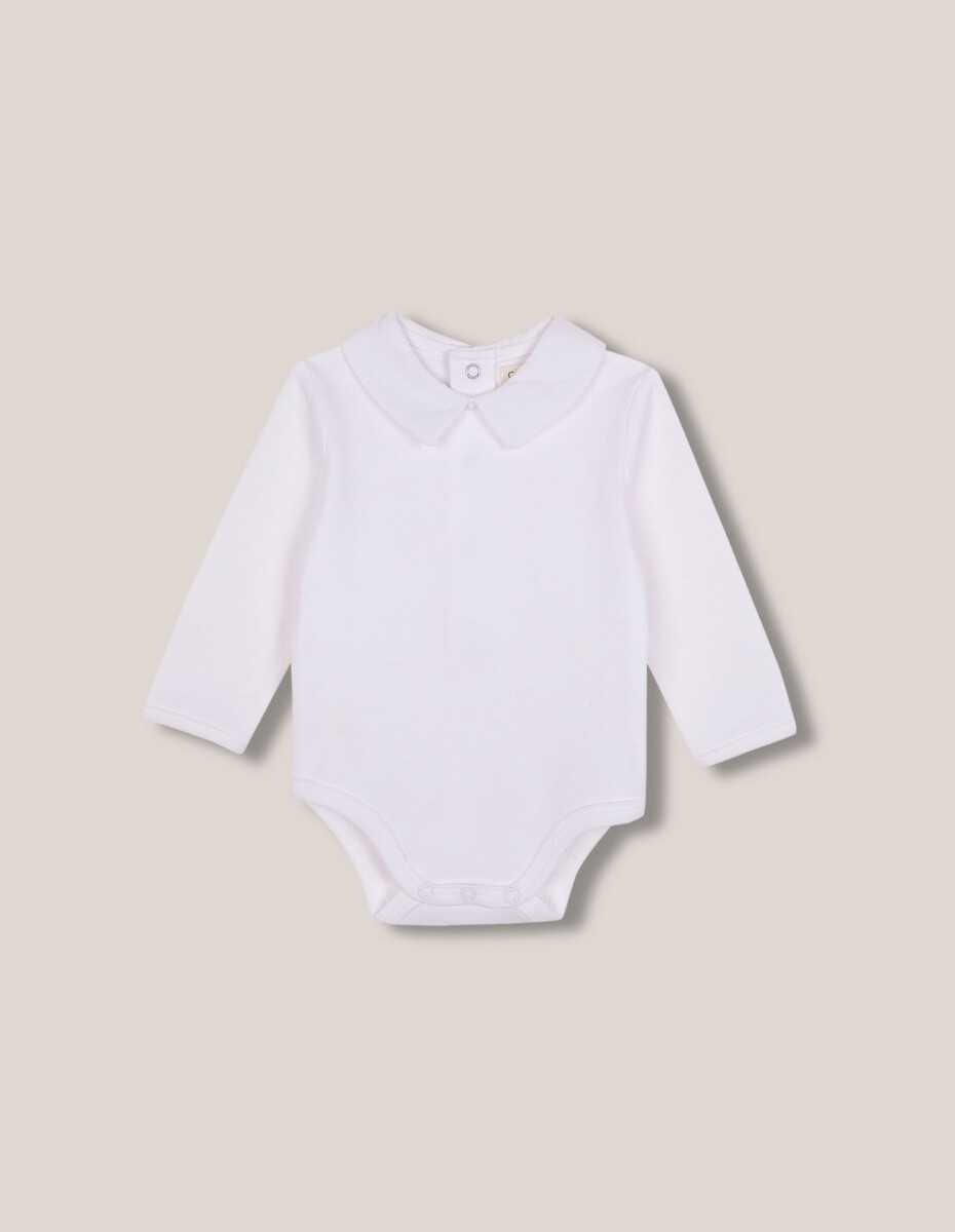 Body De Circular Con Cuello Popelin - Blanco Optico 